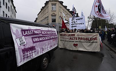 Gegendemonstration zu einer AFD Veranstaltung in Duisburg-Homberg