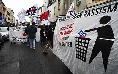 Gegendemonstration zu einer AFD Veranstaltung in Duisburg-Homberg