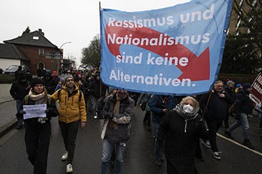 Gegendemonstration zu einer AFD Veranstaltung in Duisburg-Homberg