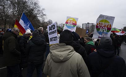 Gegendemonstration zu einer AFD Veranstaltung in Duisburg-Homberg
