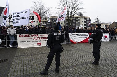 Gegendemonstration zu einer AFD Veranstaltung in Duisburg-Homberg