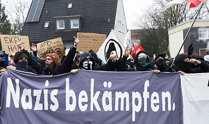 Gegendemonstration zu einer AFD Veranstaltung in Duisburg-Homberg