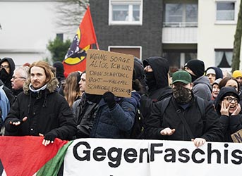 Gegendemonstration zu einer AFD Veranstaltung in Duisburg-Homberg