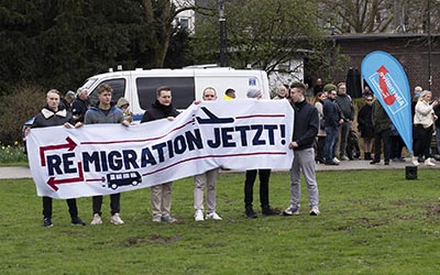 AFD Demonstration und Gegendemo im D&uuml;sseldorfer Zooviertel