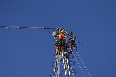 Amprion Arbeiten an Stromleitungen