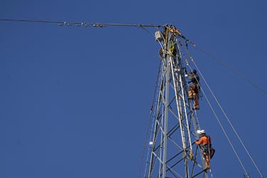 Amprion Arbeiten an Stromleitungen
